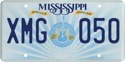 MS license plate XMG050