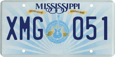 MS license plate XMG051