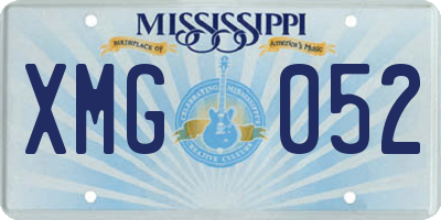 MS license plate XMG052