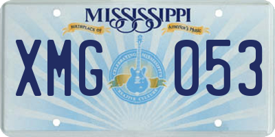 MS license plate XMG053