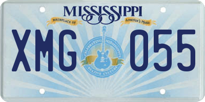 MS license plate XMG055