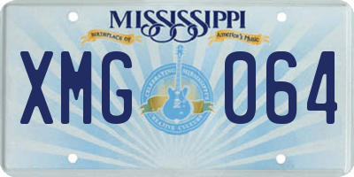 MS license plate XMG064
