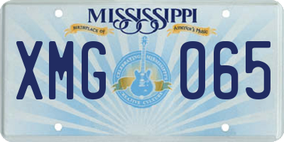 MS license plate XMG065