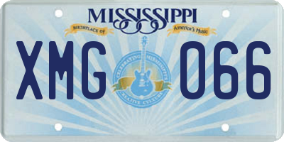 MS license plate XMG066