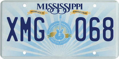 MS license plate XMG068
