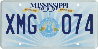 MS license plate XMG074