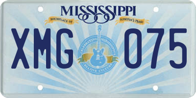 MS license plate XMG075