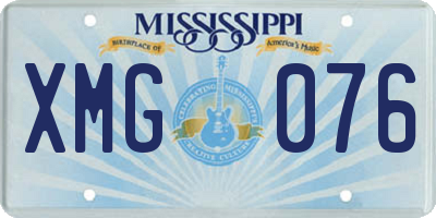 MS license plate XMG076