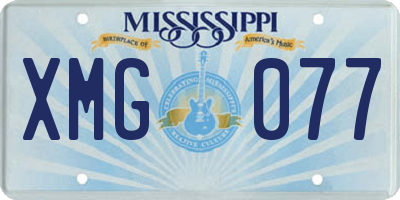 MS license plate XMG077