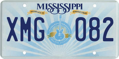 MS license plate XMG082
