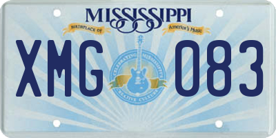 MS license plate XMG083