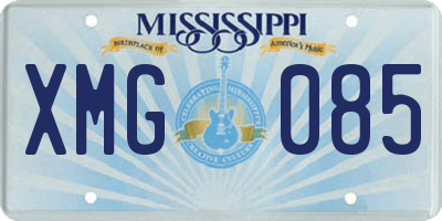 MS license plate XMG085
