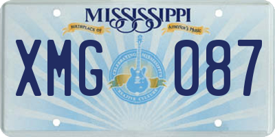 MS license plate XMG087