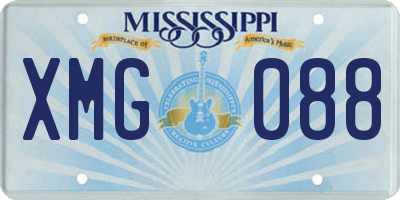 MS license plate XMG088