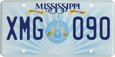 MS license plate XMG090