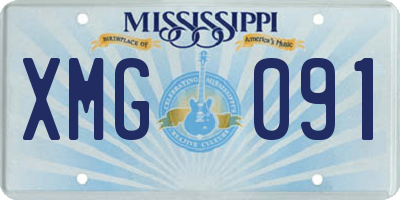 MS license plate XMG091