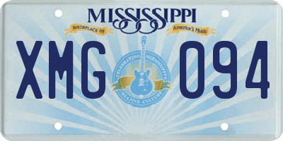 MS license plate XMG094