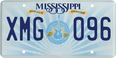 MS license plate XMG096