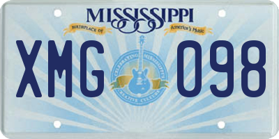 MS license plate XMG098