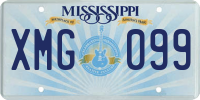MS license plate XMG099