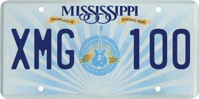 MS license plate XMG100