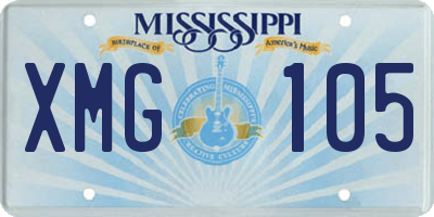 MS license plate XMG105