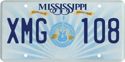 MS license plate XMG108