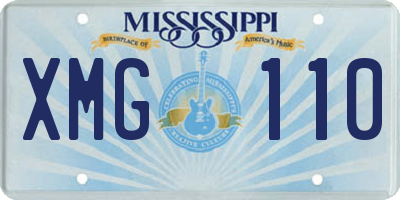MS license plate XMG110