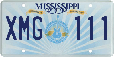 MS license plate XMG111