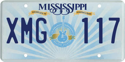MS license plate XMG117