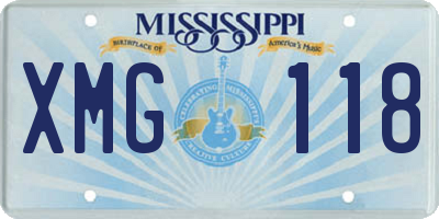 MS license plate XMG118