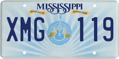 MS license plate XMG119