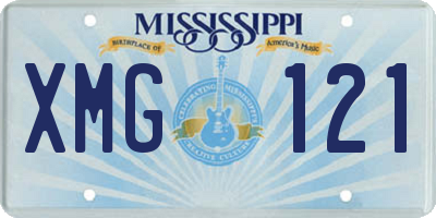 MS license plate XMG121