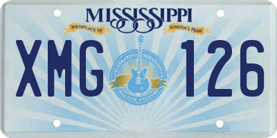 MS license plate XMG126