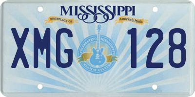 MS license plate XMG128