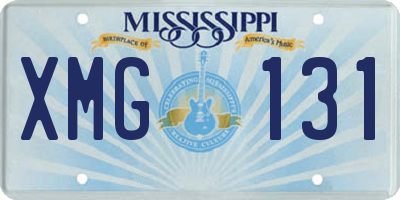 MS license plate XMG131