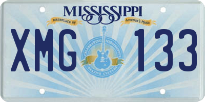 MS license plate XMG133
