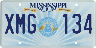 MS license plate XMG134