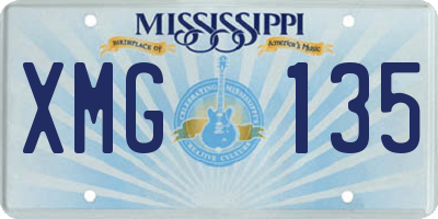 MS license plate XMG135