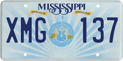 MS license plate XMG137