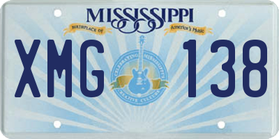 MS license plate XMG138