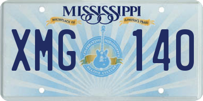 MS license plate XMG140