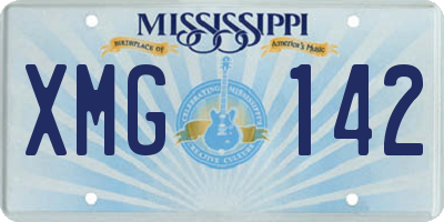 MS license plate XMG142