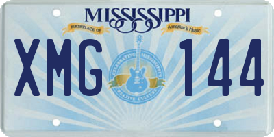 MS license plate XMG144