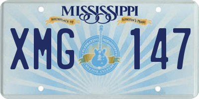 MS license plate XMG147
