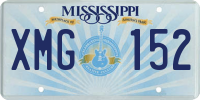 MS license plate XMG152
