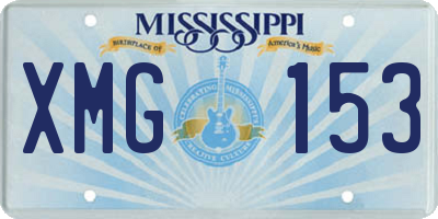 MS license plate XMG153