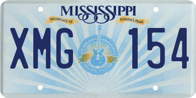 MS license plate XMG154
