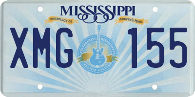 MS license plate XMG155