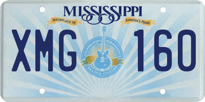 MS license plate XMG160